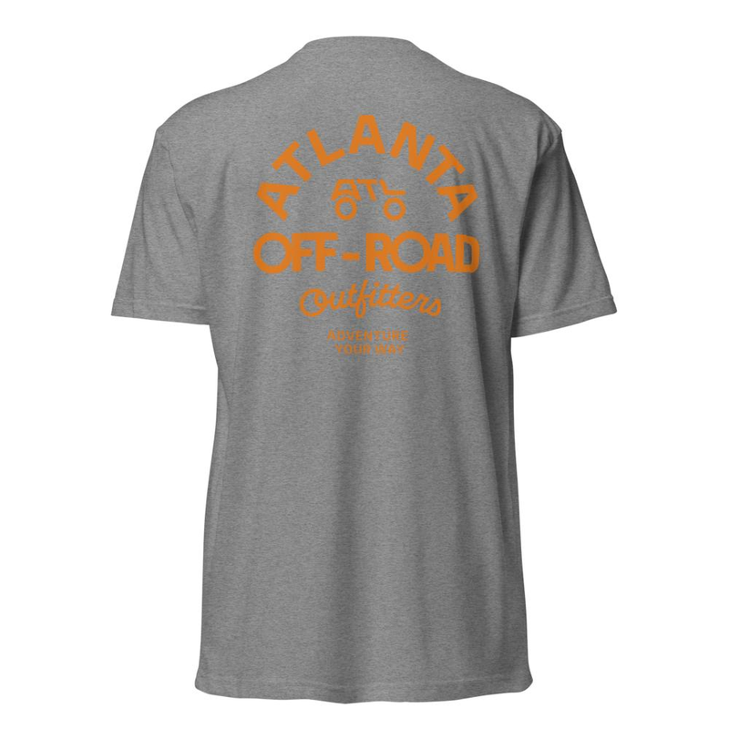 Brand Mark T-shirt  (F/R) - ORANGE Logo – XL, Dark Heather Gray