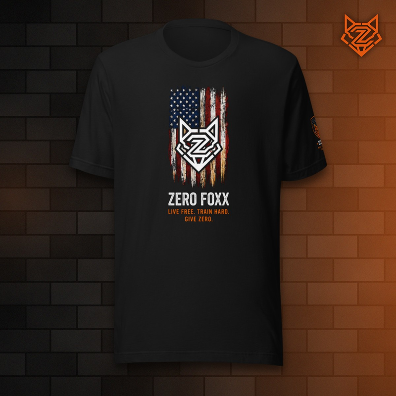 American Flag — Live Free. Train Hard. | Tee — Front