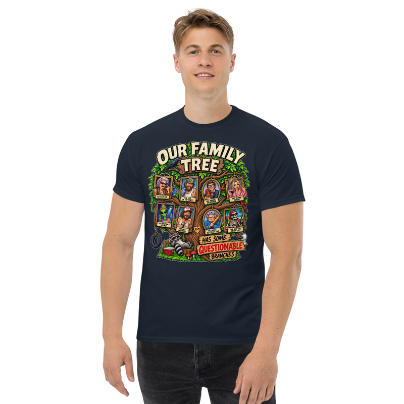 Questionable Family Tree - Unisex classic tee – 2XL, Navy