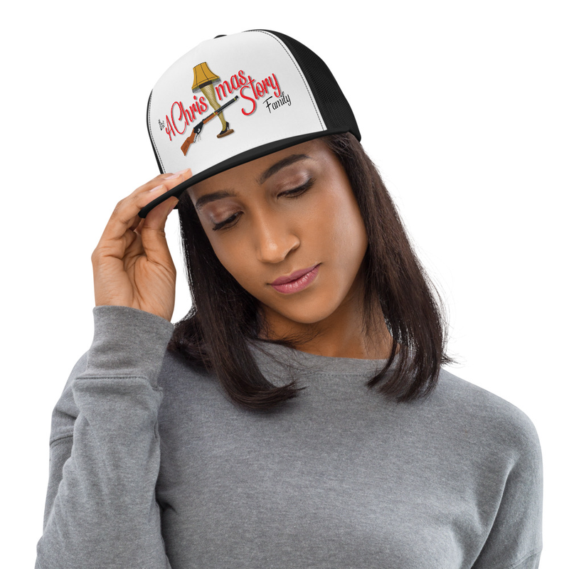 The Original A Christmas Story Family Custom Trucker Hat – One size, Black/ White/ Black