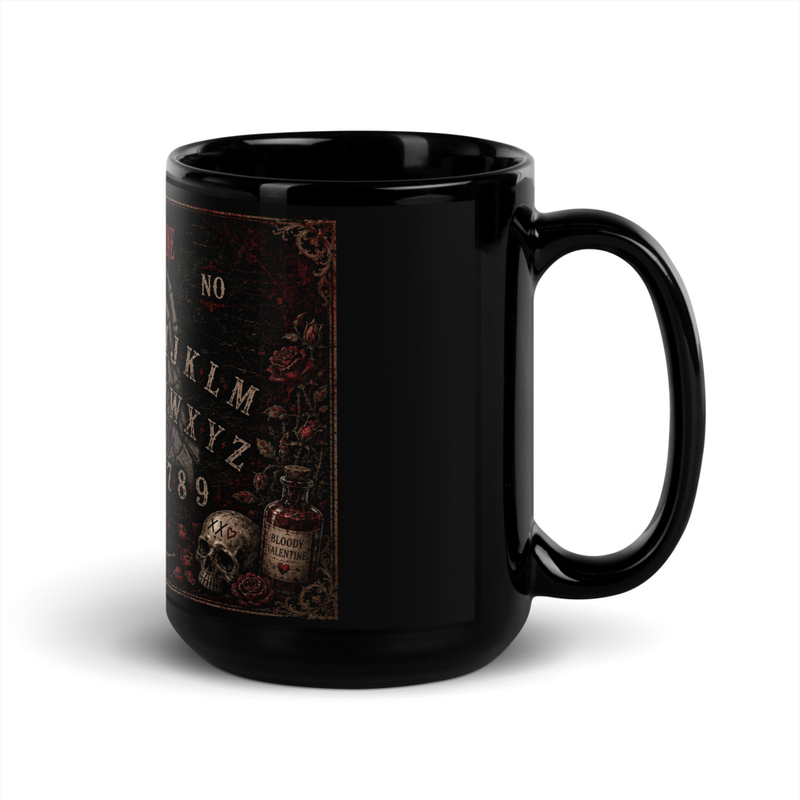 Bloody Valentine | Black Glossy Mug | Spirit Board  – Image 2