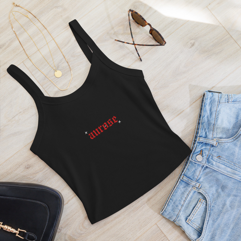"GOTHIC LOGO" - Embroidered Micro-Rib Tank