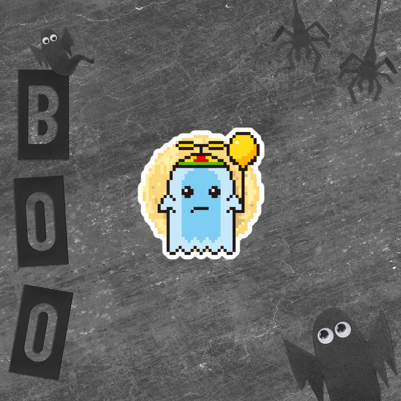 Sad Kid Ghost Sticker
