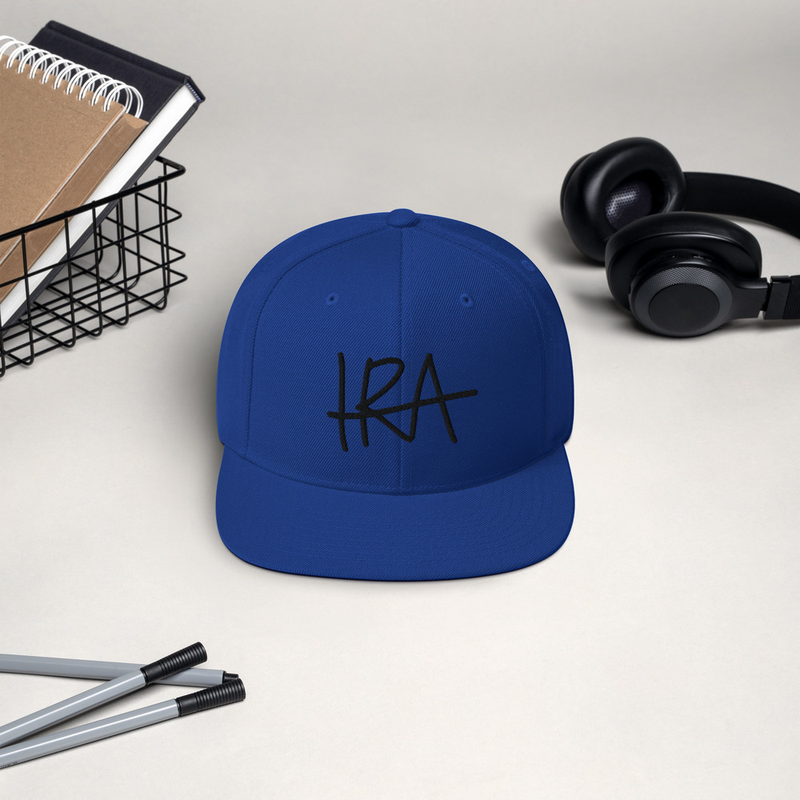 Snapback lippis - Musta logo Royal Blue