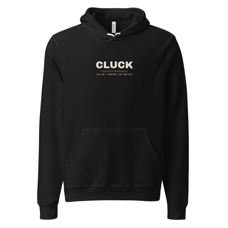 CLUCK Hoodie mockup