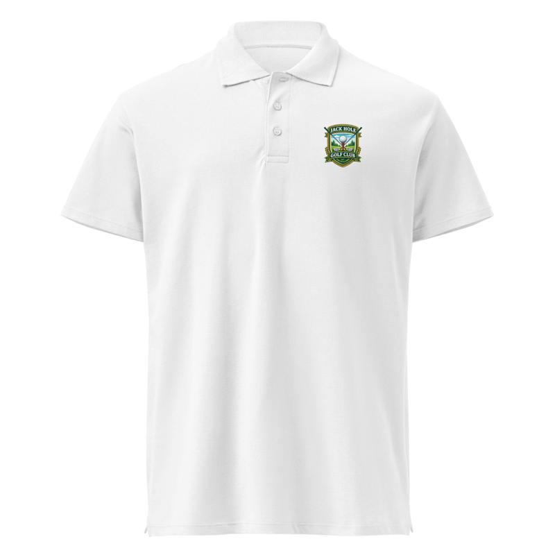 Jack Hole Golf Club Premium pique polo shirt – S, White