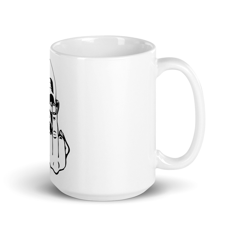 Gandhi - Parody White glossy mug