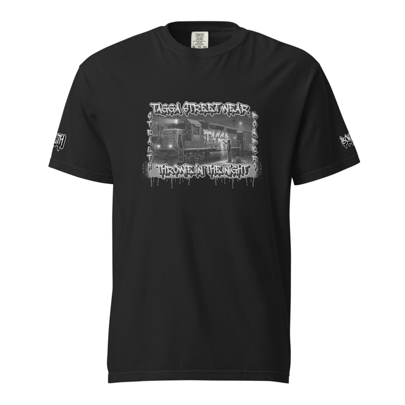 TAGGA / THROWIE IN THE NIGHT / TRAINYARD Unisex garment-dyed heavyweight t-shirt