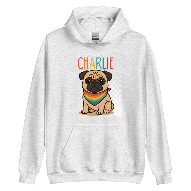 Personalized Pet Pride - Rainbow Bandana - Unisex Hoodie