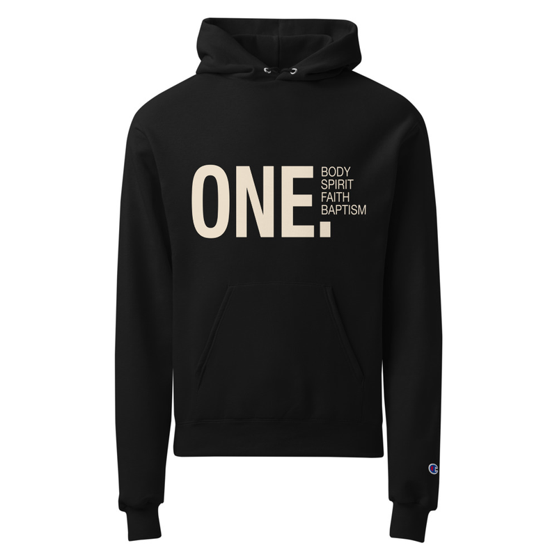 ONE. Unisex Champion hoodie