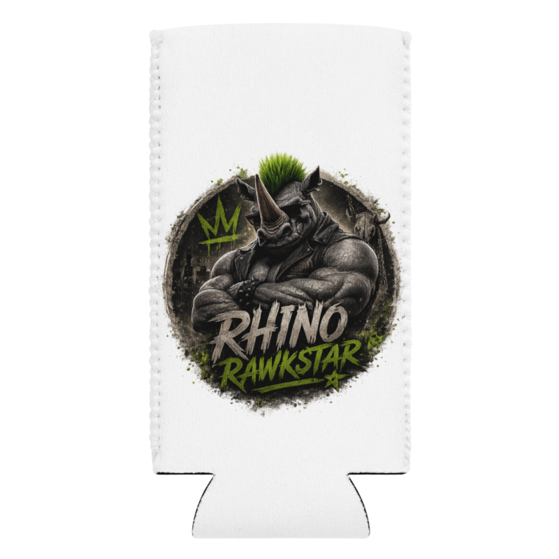Rhino Rawkstar Can Cooler — White / Slim 12 oz