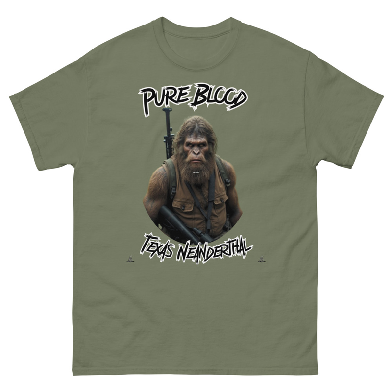 Texas Neanderthal T- Shirt – S, Military Green
