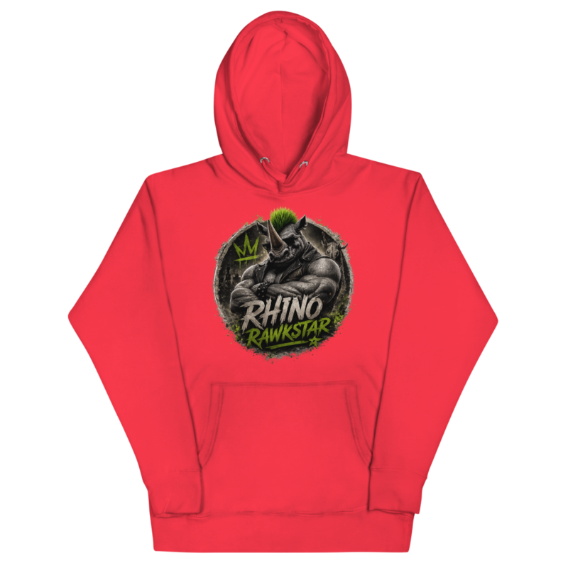 Rhino Rawkstar Emblem Unisex Hoodie — Team Red / L