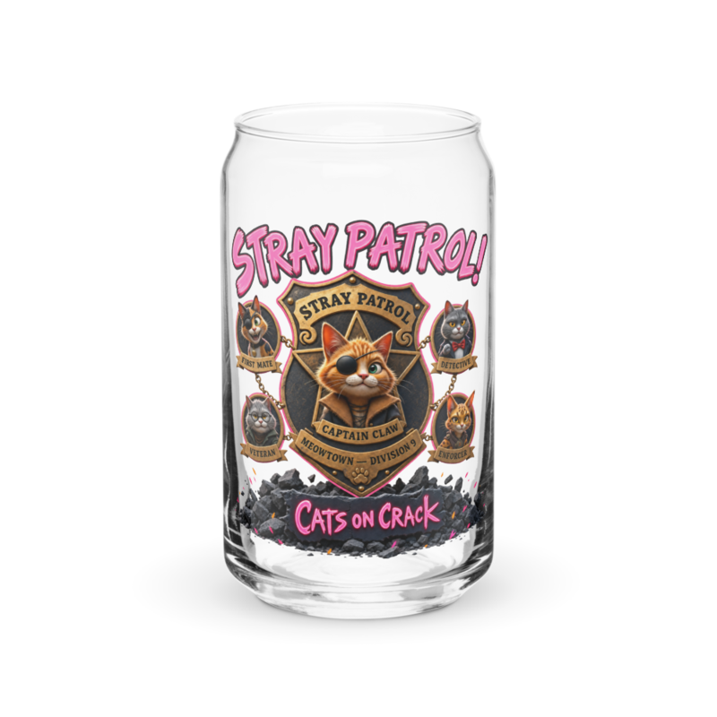 Stray Patrol 16oz Can Glass