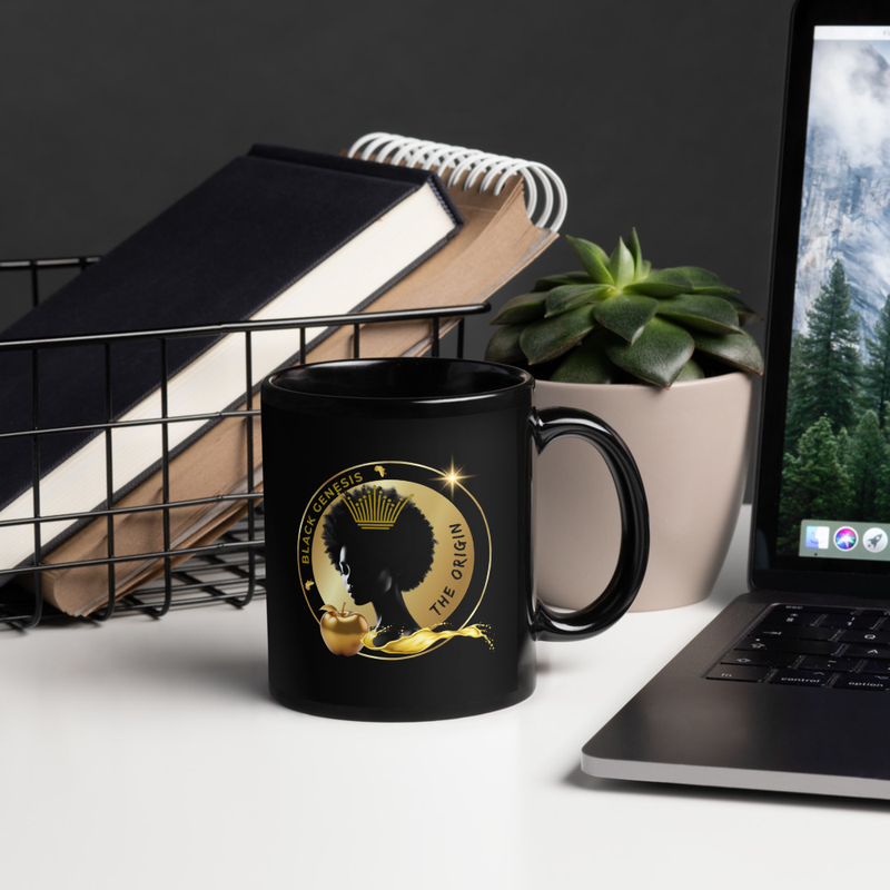 "Black Genesis. The Origin." Exquisite Black Glossy Mug