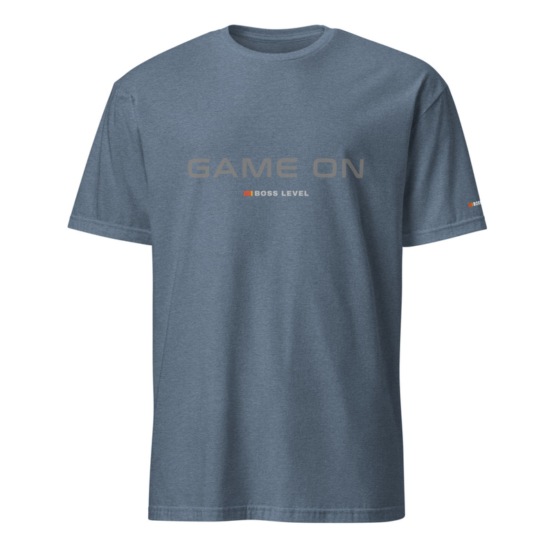 GAME ON Gildan 64000 Short-Sleeve Unisex T-Shirt – S, Heather Indigo
