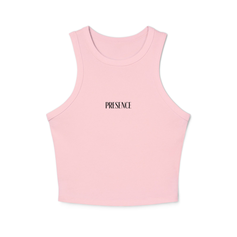 Presence Edition | Soul Threads Cropped Motion Racer Tank Top – L, Solid Pink Blend