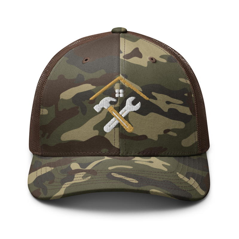 Partain Camo Trucker Hat – One size, Camo/Brown