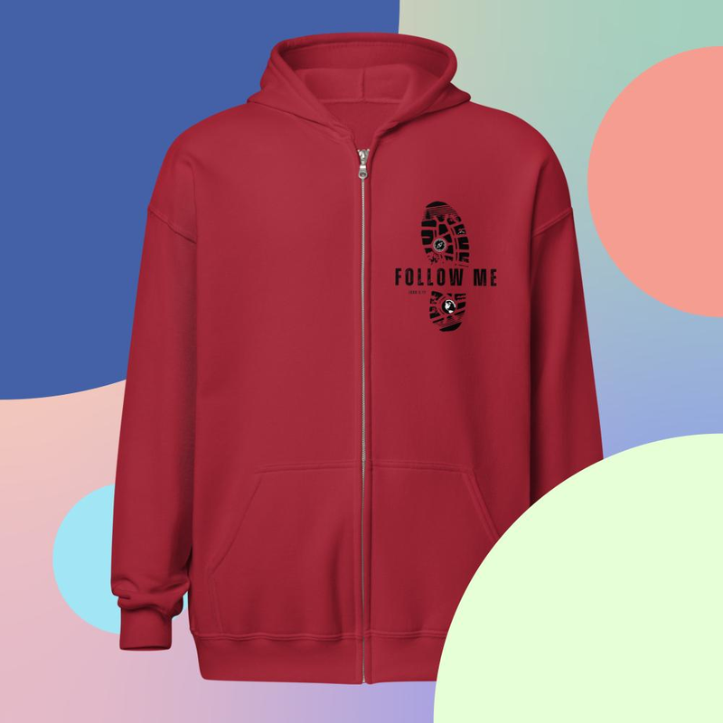 Follow Me - Unisex heavy blend zip hoodie lighter colors
