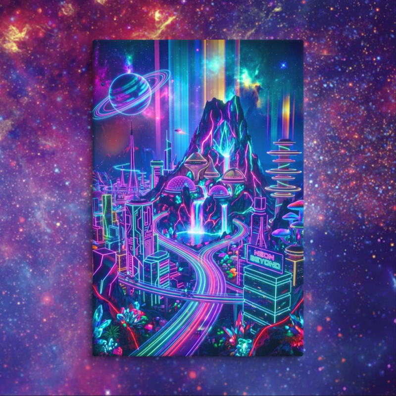 Space Falls City Canvas