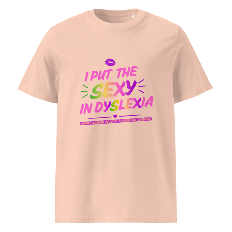 Unisex Organic Cotton Creator 2.0 T-Shirt | Dyslexia v1 – S, Fraiche Peche