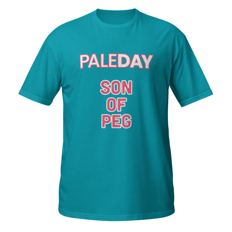PaleDAY Son-of-Peg Unisex T-Shirt with fuschia/white logo