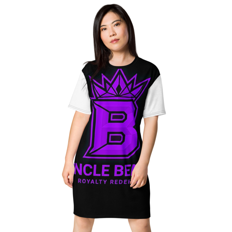 Uncle Benny ® All-Over T-Shirt Dress Neon Purple EST. 2020