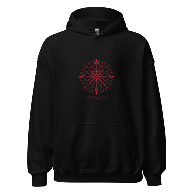 Uncle Benny ® Void Compass Heavy Blend Hoodie Neon Red EST. 2020