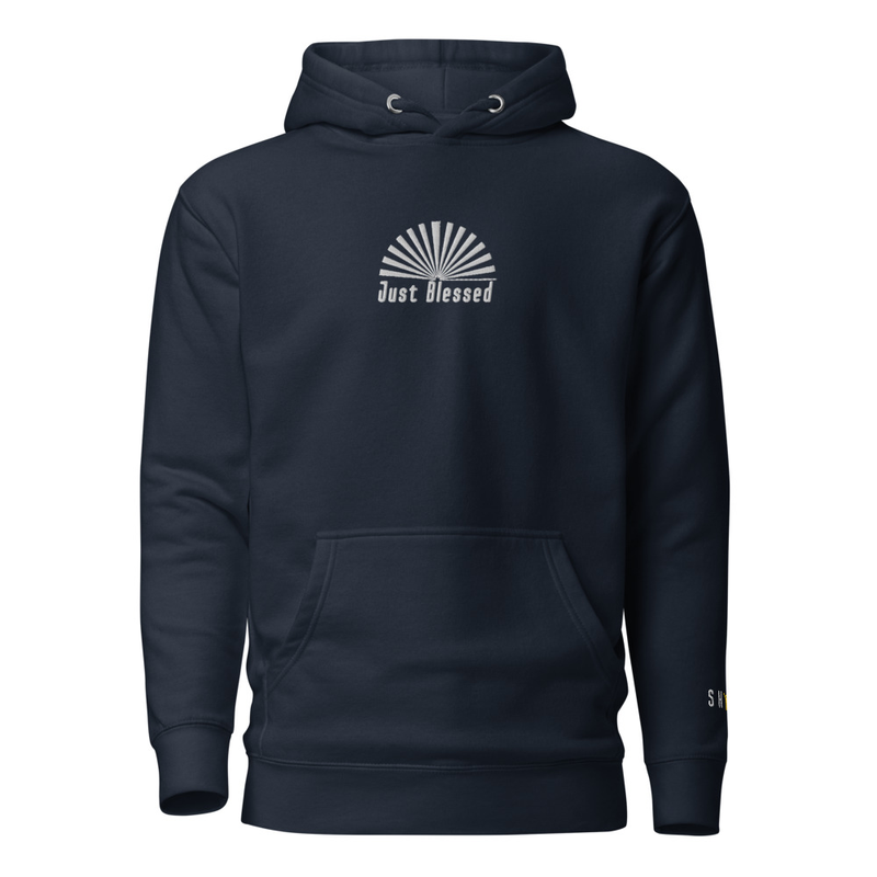 "Just Blessed" Unisex Hoodie – S, Navy Blazer
