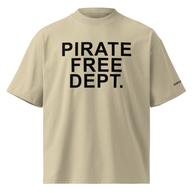 Pirate Free Dept Unisex organic oversized high neck t-shirt