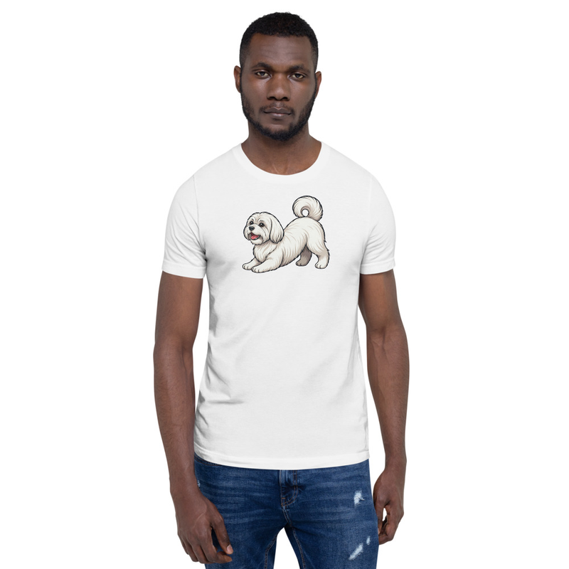 Downward Dog Maltese Yoga Unisex T-Shirt