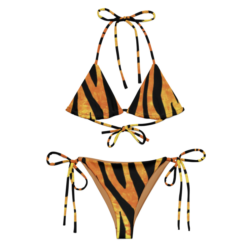 All-over print recycled string bikini