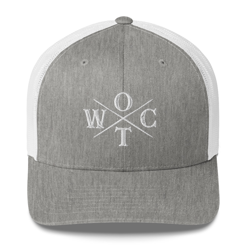 OTWC - Trucker Cap - White Text – One size, Heather Grey/White