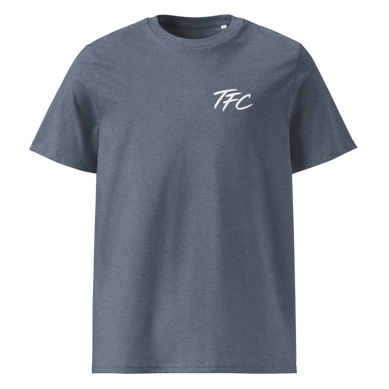 TFC Unisex Organic Cotton T-Shirt – XL, Dark Heather Blue