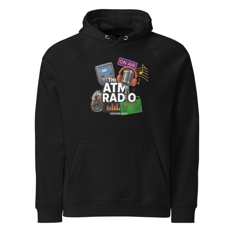 The ATM Radio Unisex eco raglan hoodie