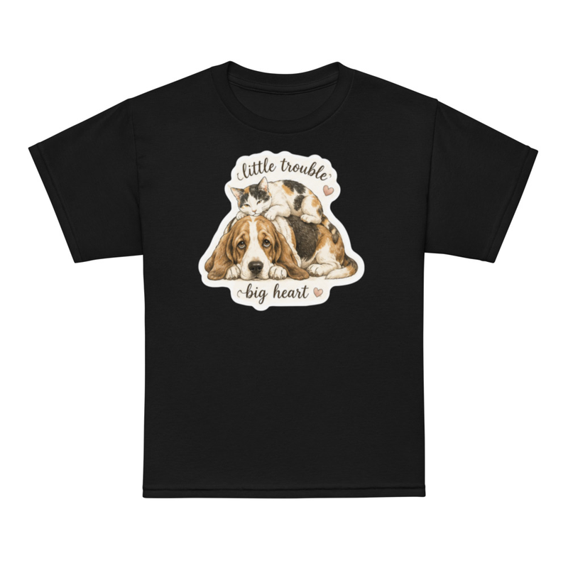 Youth t-shirt-Beau & Emma Little Trouble, Big Heart