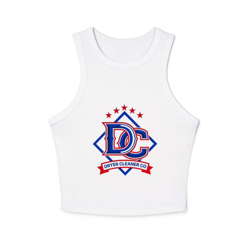 Women's Racer Tank Top | Dryer Cleaner Co – XS, Solid White Blend