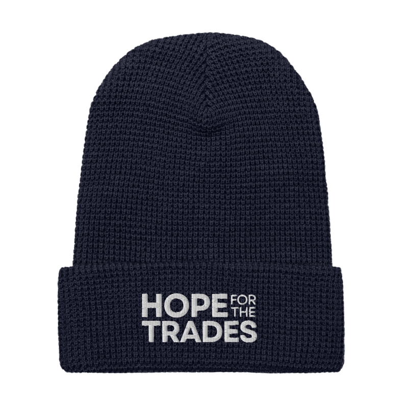 HFTT Waffle Knit Cuffed Beanie | Classic Logo (Colors Available) – One size, Navy