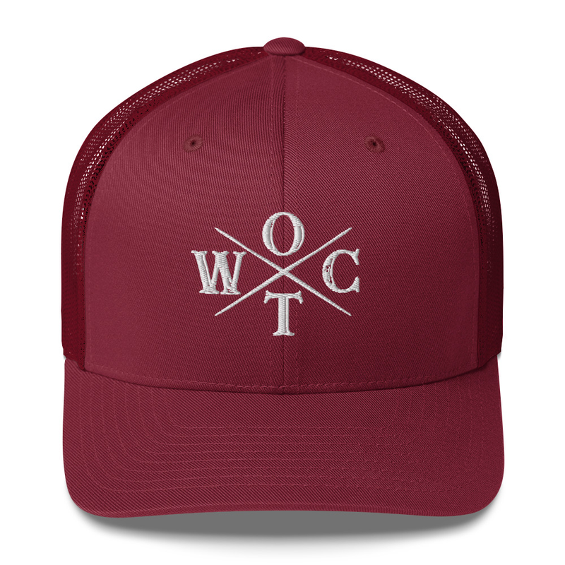 OTWC - Trucker Cap - White Text – One size, Cranberry
