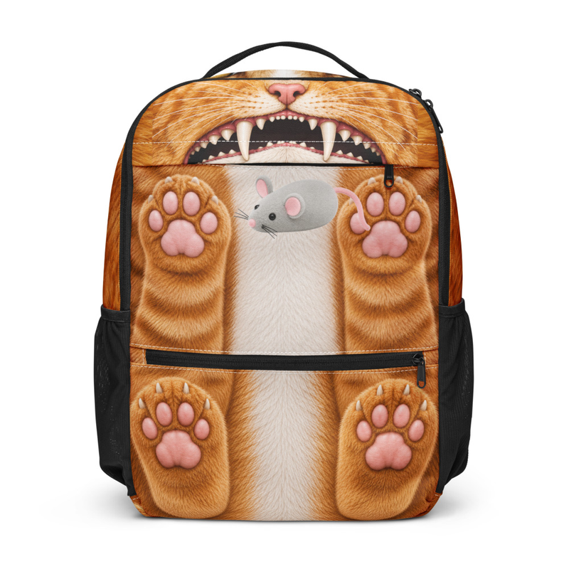 Orange Tabby Cat Shark Utility Backpack