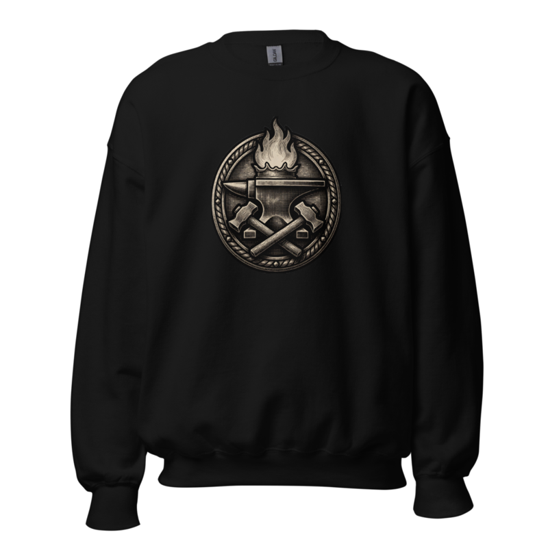 Woodcut Anvil Medallion Crewneck (Artist Series) mockup