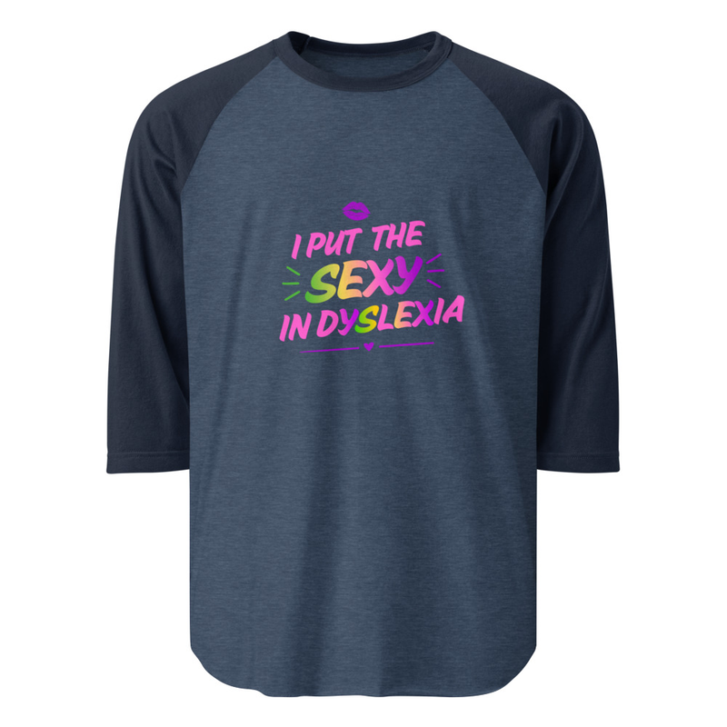 3/4 sleeve raglan shirt – XS, Heather Denim/Navy