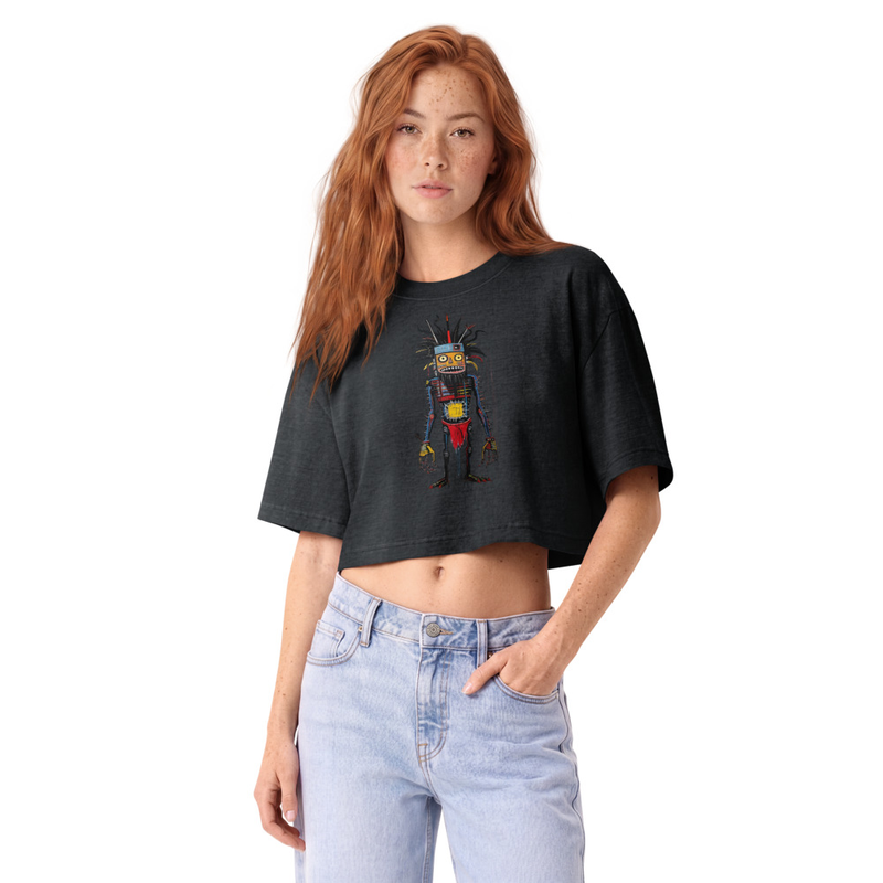 STILL//BUILDING - Women’s dye cropped tee – S, Washed Black