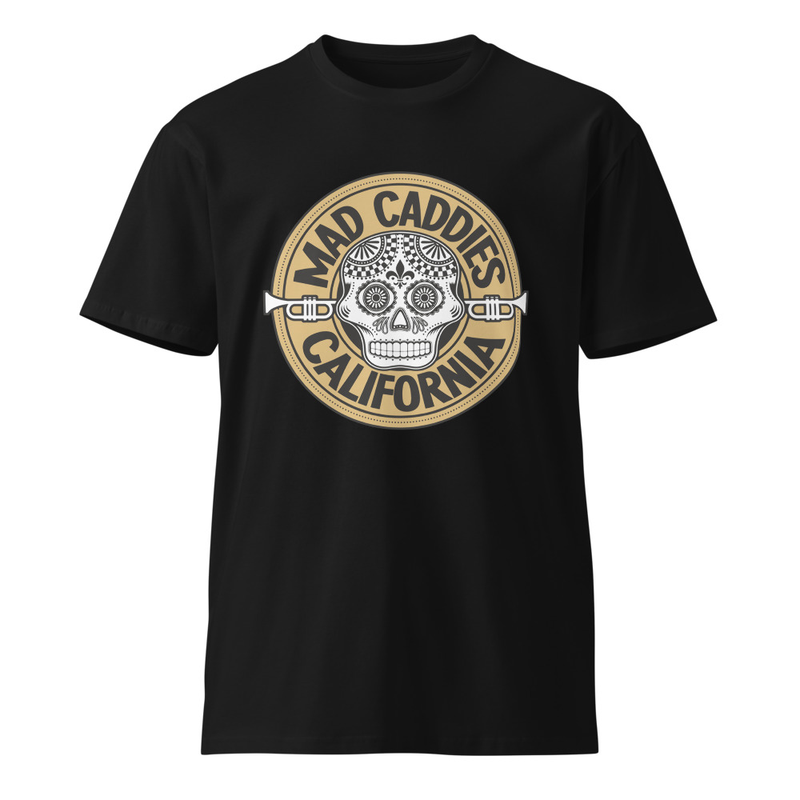 Mad Caddies Sugar Skull Black & Tan Unisex premium t-shirt - SUPERFAN DISCOUNT