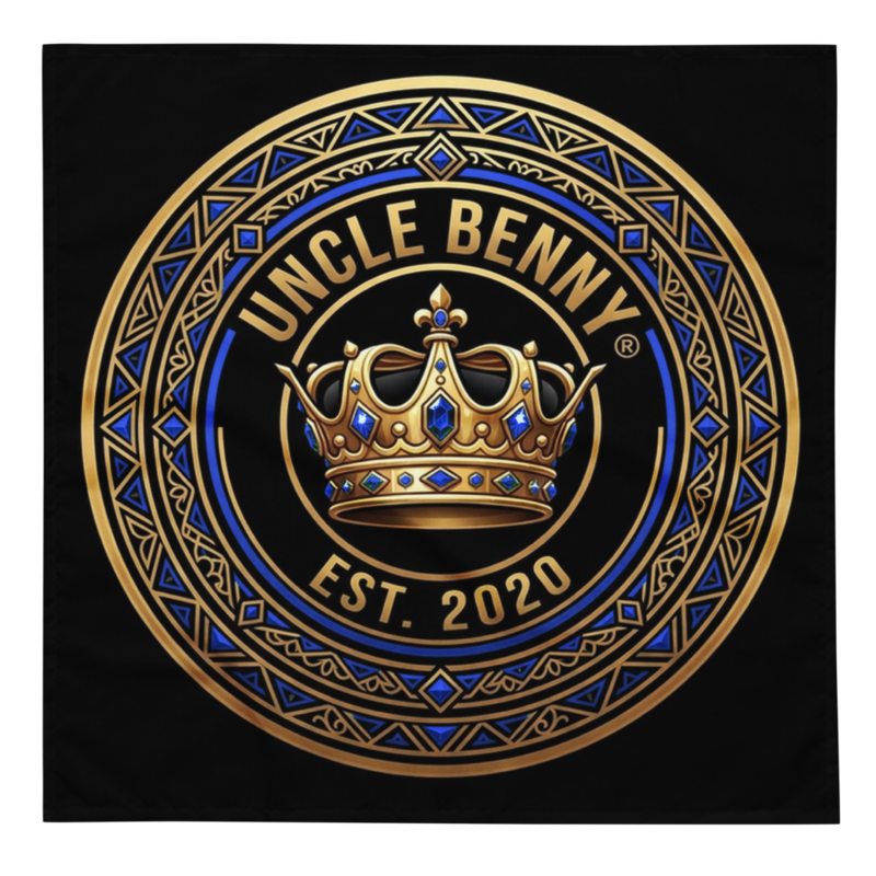 Uncle Benny ® Crane Crest Pet Bandana Neon Blue EST. 2020