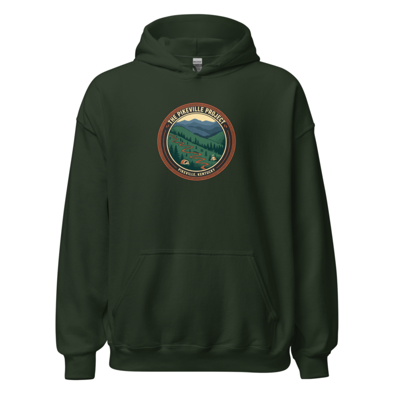 Ridgeline Badge Hoodie in Forest Green