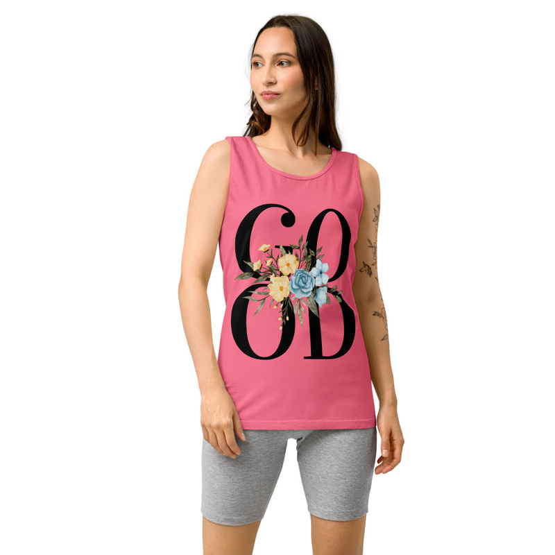 Good Floral Women's Tank Top | Genesis Creation Christian Top – XL, Crunchberry
