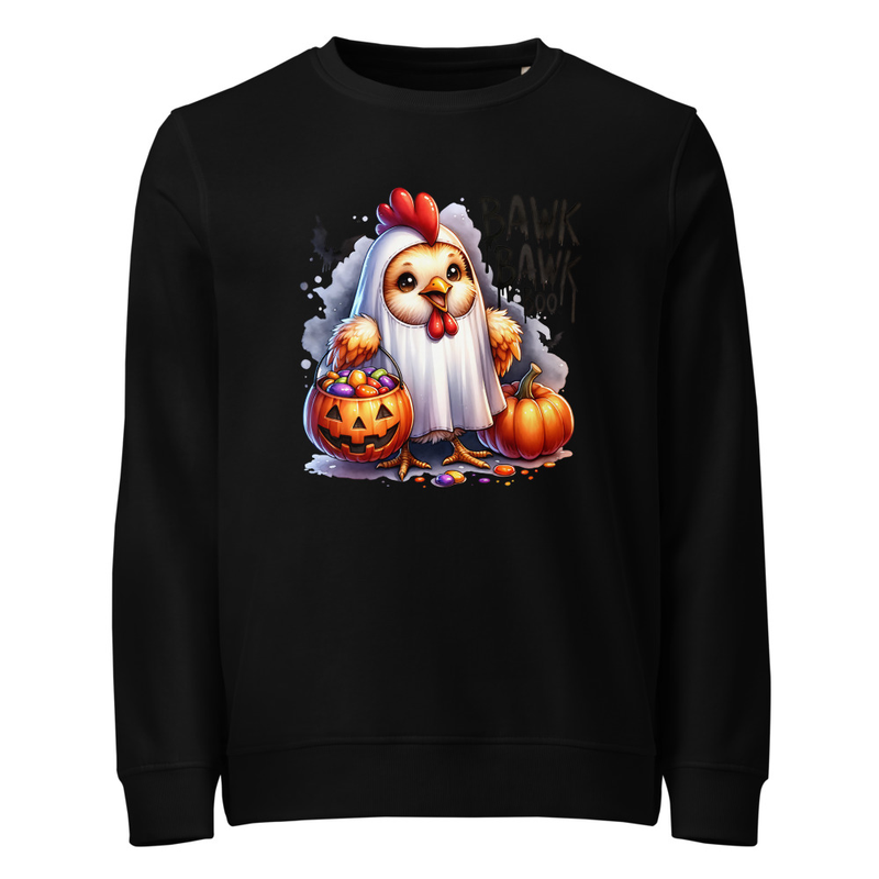 Halloween T-Shirt Cute Chicken Ghost Costume Design, Funny Spooky Farmhouse Halloween Shirt – view 2