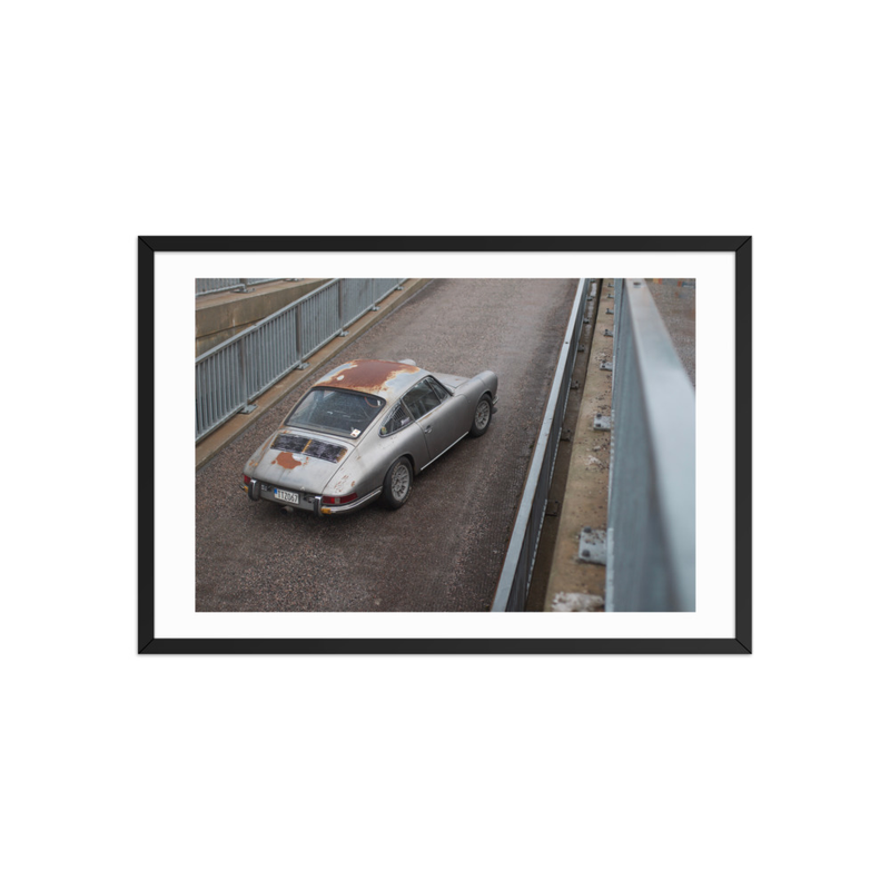 “In Rust I Trust” Porsche 912 Framed Print (in) – 20″×30″, Black