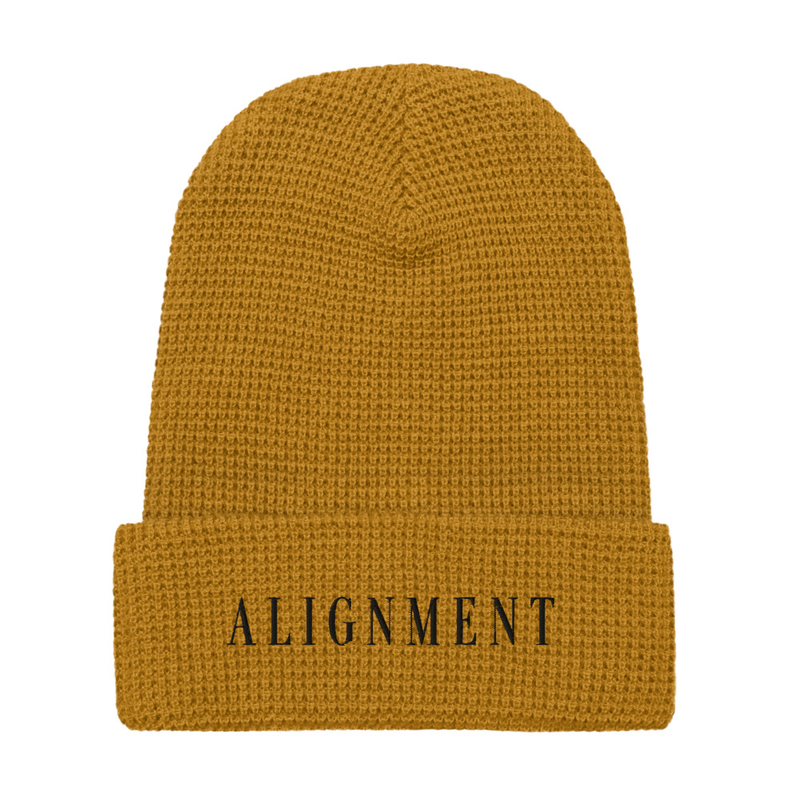 Alignment Collection | Soul Threads Embroidered Waffle Beanie – One size, Camel